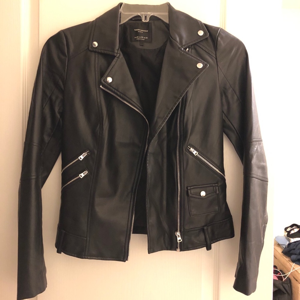 Zara faux leather biker jacket
